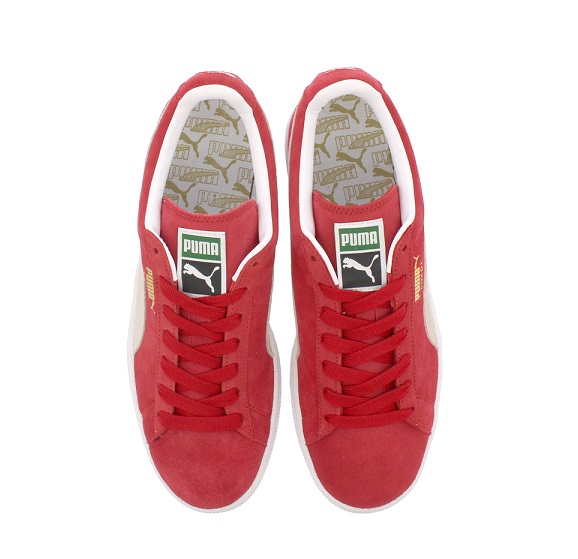 puma suede red and white