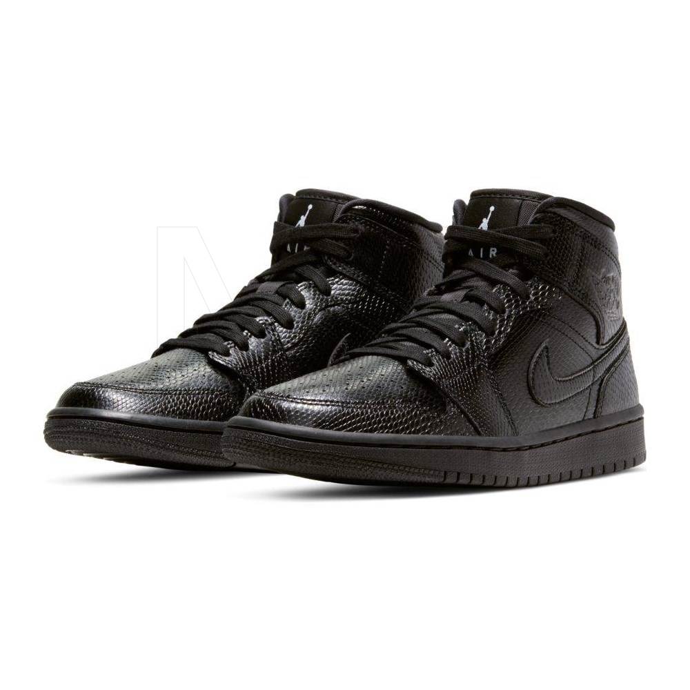 nike air jordan 1 mid in black snakeskin