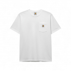 לצפייה במוצר חולצת Carhartt T-Shirt לבנה עם כיס קידמי