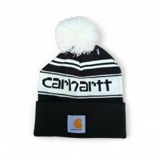 לצפייה במוצר כובע צמר Carhartt שחור לבן עם פונפון