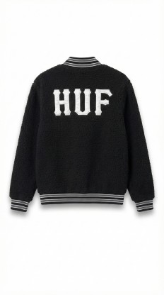 לצפייה במוצר ג'קט HUF Sherpa Varsity שחור