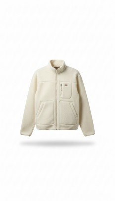 לצפייה במוצר ג'קט פליז שרפה Dickies לגברים – דגם Eisenhower Sherpa – בצבע שמנת (Off-White)