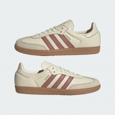 לצפייה במוצר נעלי אדידס סמבה נשים Adidas Samba OG W – לבן עם פסים בורדו